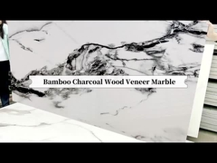 Μαρμάρινο πίνακα τοιχώματος υψηλή λάμψη μαρμάρινο φύλλο μπαμπού άνθρακα ξύλο φινέρισμα