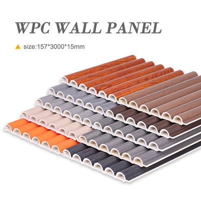 Environmentally Friendly Moisture proof Curved WPC Wood Panel 15mm Wall Panel