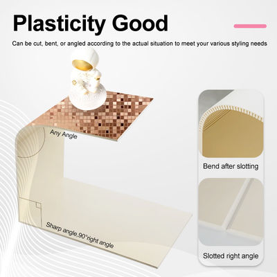 Wall Decorations For Home Bamboo Charcoal Board Moisture Proof PET Metal Mosaic Wall Panel