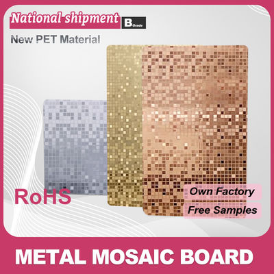 Wall Decorations For Home Bamboo Charcoal Board Moisture Proof PET Metal Mosaic Wall Panel