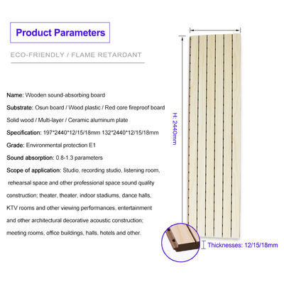 Wooden Acoustic Panels Fireproof Ceramic Aluminum Perforated Solid Wood Multi-Layer Conference Room
