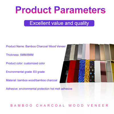 Bamboo Charcoal Wood Veneer PVC Wall Panel Suitable For Home And Hotel Decoration