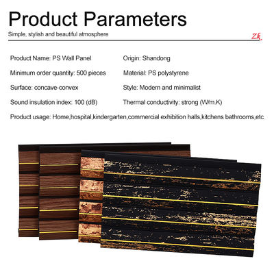 Modern Gold PS Wall Panel Waterproof Interior Home Decoration Boards