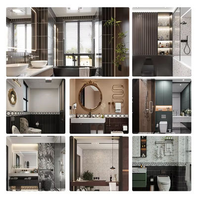 Durable Bevel Edge SPC Wall Panel Anti-Slip Stone Plastic Composite Eco-Friendly Marble Crystal Board Toilet Wall Panel