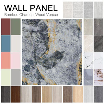 Factory Wholesale Modern Villa Bedroom Decorative Wall Metal Panels Interior Carbon Crystal Plate Bamboo Charcoal Wood Veneer