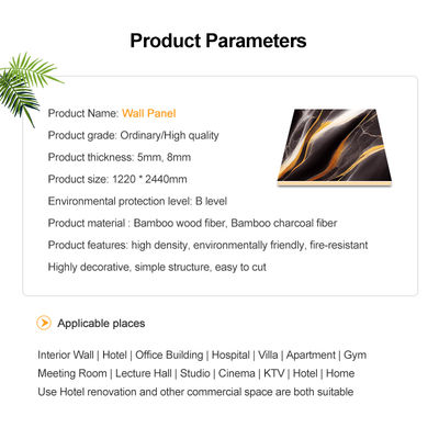 Modern Interior Wall Decoration Bamboo Charcoal Composite Wood Veneer Moisture-Proof Waterproof Fireproof Easy Installation