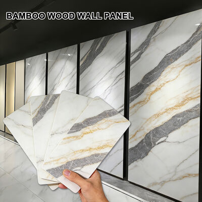 PVC Marble Sheet Waterproof And Fireproof Features Bamboo Charcoal Wood Veneer For Hotel