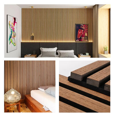 Acoustic Wall Panels MDF Polyester Fiber Soundproof Panels Wood Slat Acoustic Wood Panels