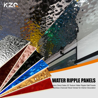 Water Ripple Wall Panel Bamboo Charcoal Wood Veneer WPC Decoration For Home Hotel