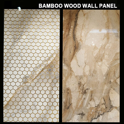 Bamboo Wood Fiber PVC Marble Wallboard WPC Interior Decoration Wall Panel For Hotel