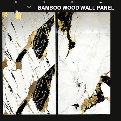 TV Background Marble Wall Panels Waterproof Marble Sheet Bamboo Fiber Wall Panel
