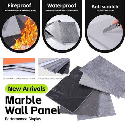 Bathroom Wall Panel Stone Plastic Composite Wall Panel for Bathroom Wall
