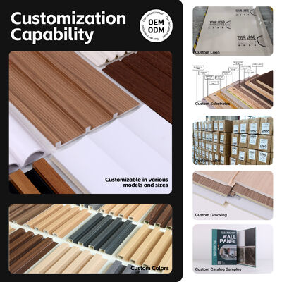 High Quality WPC Fluted WPC Wall Panel Waterproof Wood Wall Panelling for Home Decor