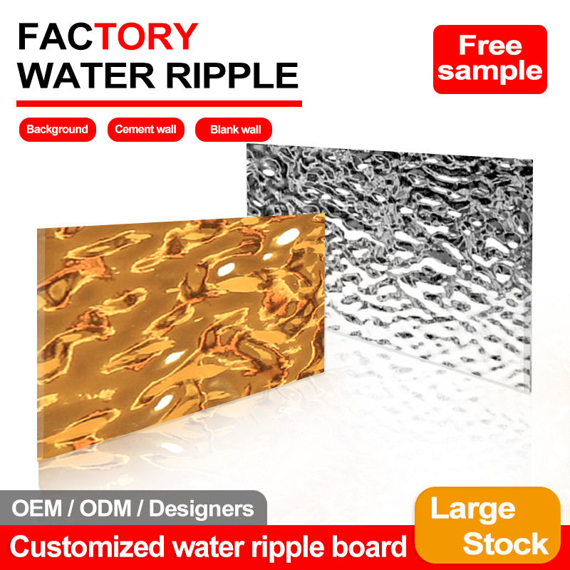 Luxury Style 3D Wall Panels Bamboo Charcoal Water Ripple PVC Wall Panels