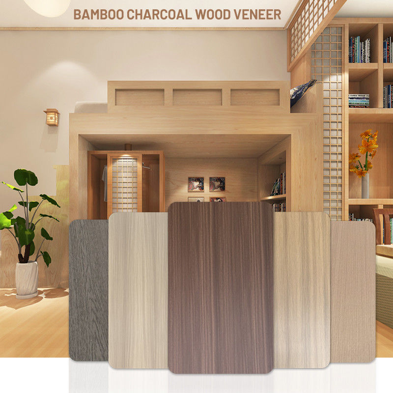 Bamboo Charcoal Wood Veneer Decorative Board PVC Wall Panels Suitable For Wall Decoration