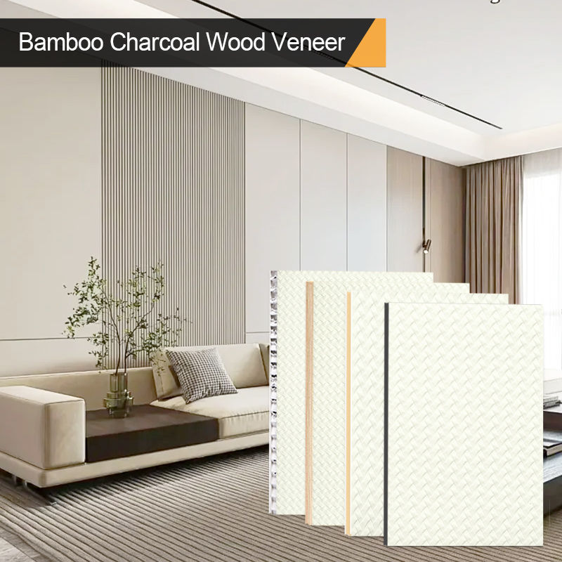 New Design Bamboo Charcoal Wood Veneer Waterproof And Moisture-proof Interior Decoration Board For Corridor Ceilings