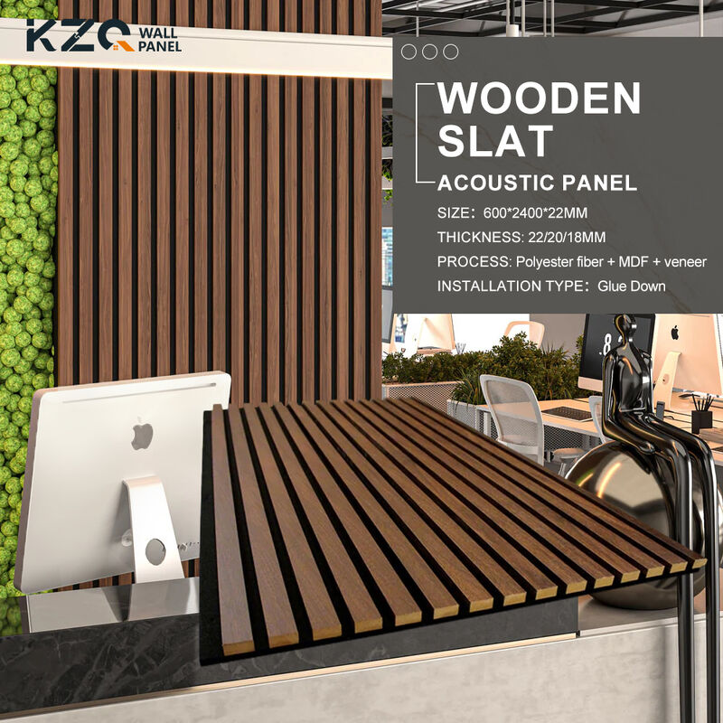 Flexible Acoustic Wall Panels Interior Decorative Wood Wall Slat Panels Sound Proofing Panels